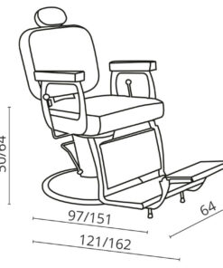 Salon Ambience Barberstoel ELITE - Afmetingen Vakkappers