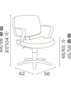 Salon Ambience Kappersstoel KLEO - Afmetingen