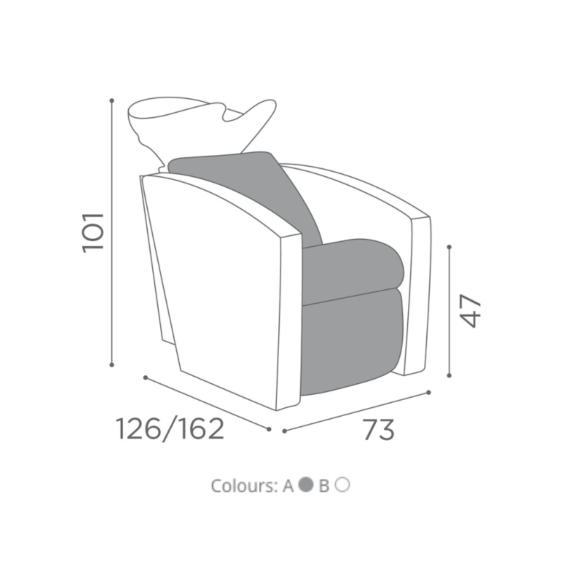 Salon Ambience Wasunit MIRAGE - Afmetingen Vakkappers