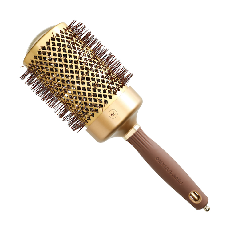 Olivia Garden Expert Blowout Shine Wavy Fohnborstel Goud Bruin - 65mm - Vakkappers
