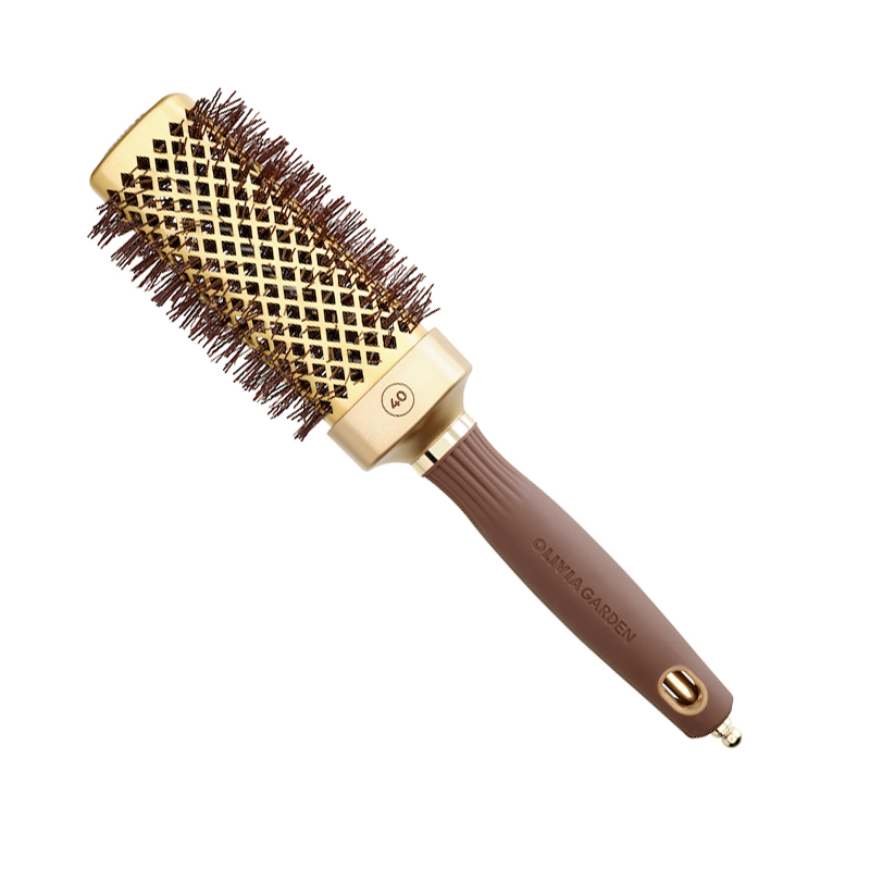 Olivia Garden Expert Blowout Straight Wavy Fohnborstel Goud-Bruin - 40mm - Vakkappers