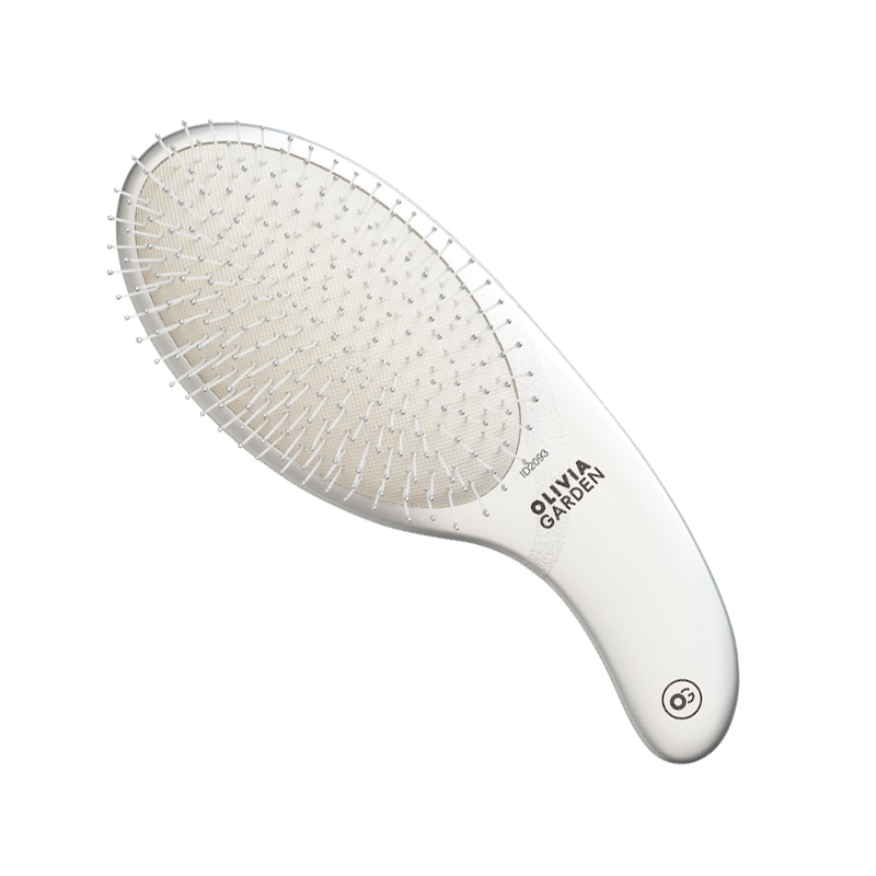 Olivia Garden Expert Care Curve Nylon Borstel - Zilver - Vakkappers