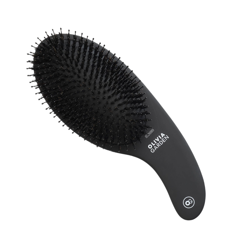Olivia Garden Expert Care Curve Nylon&Boar Borstel - Zwart - Vakkappers