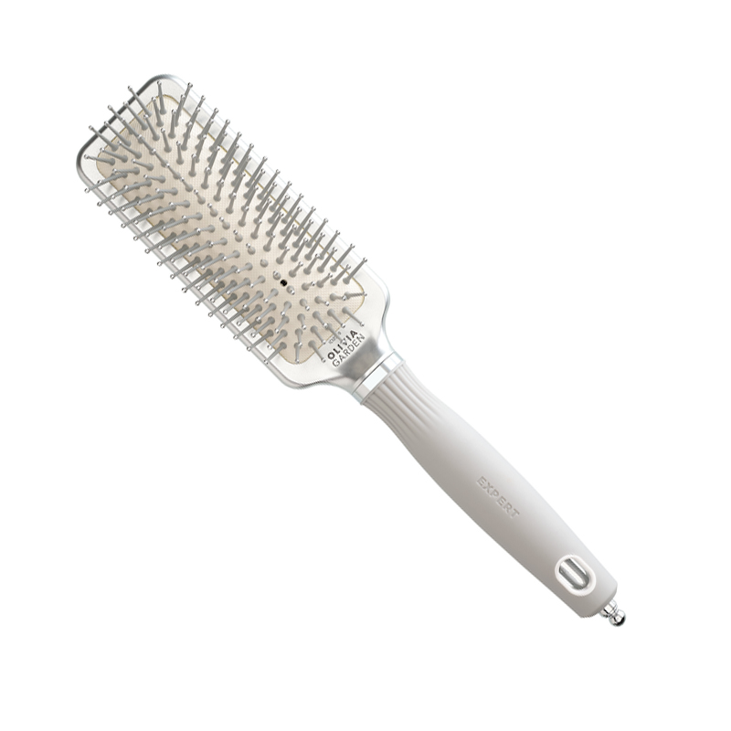 Olivia Garden Expert Care Rectangular Nylon Borstel - Zilver S - Vakkappers