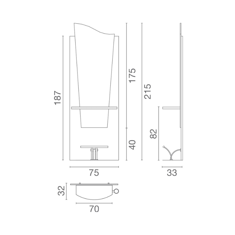 Luca Rossini Kaptafels & Wandmeubels VENEZIA - Afmetingen Vakkappers