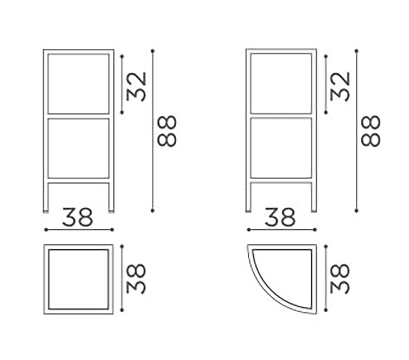 Salon Ambience Balie & Receptiemeubel INFINITY - Afmetingen 2 Vakkappers