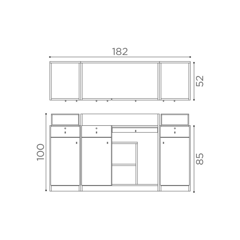 Salon Ambience Balie & Receptiemeubel ROMANCE - Afmetingen Vakkappers