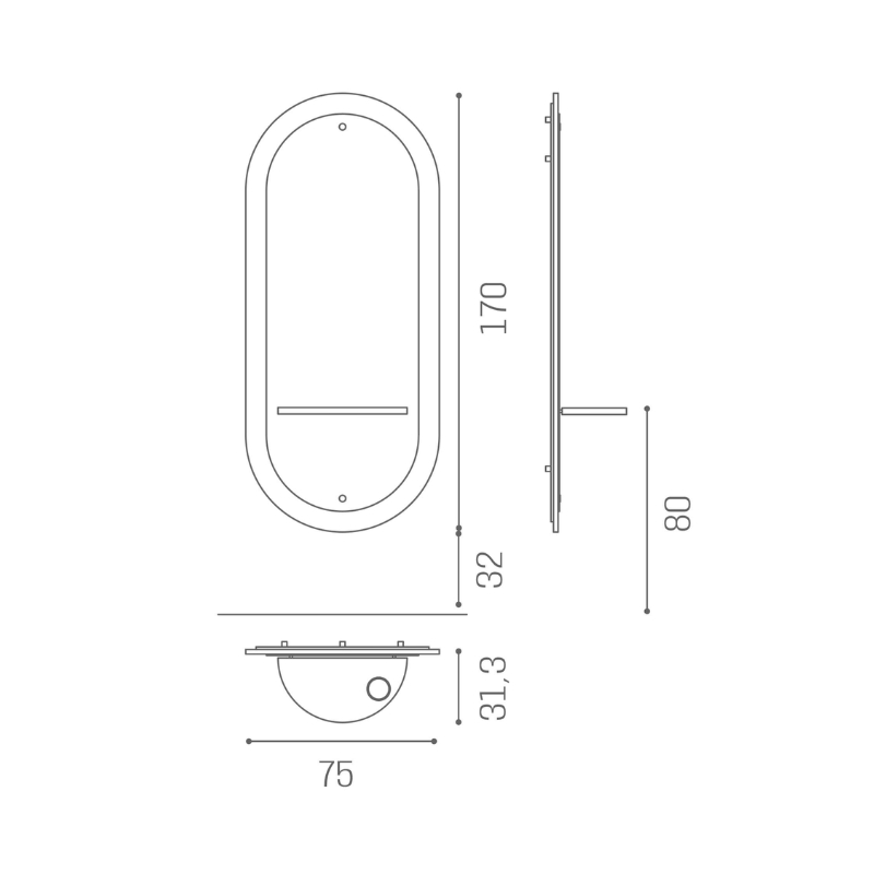 Salon Ambience Kaptafel ECLIPSE - Afmetingen Vakkappers