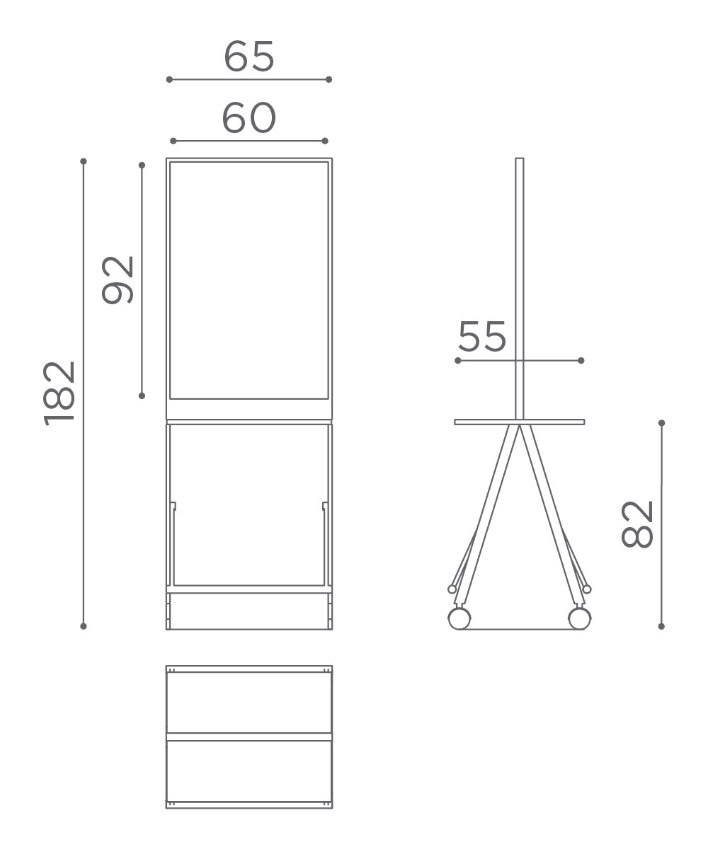 Salon Ambience Kaptafel SCUOLA - Afmetingen Vakkappers