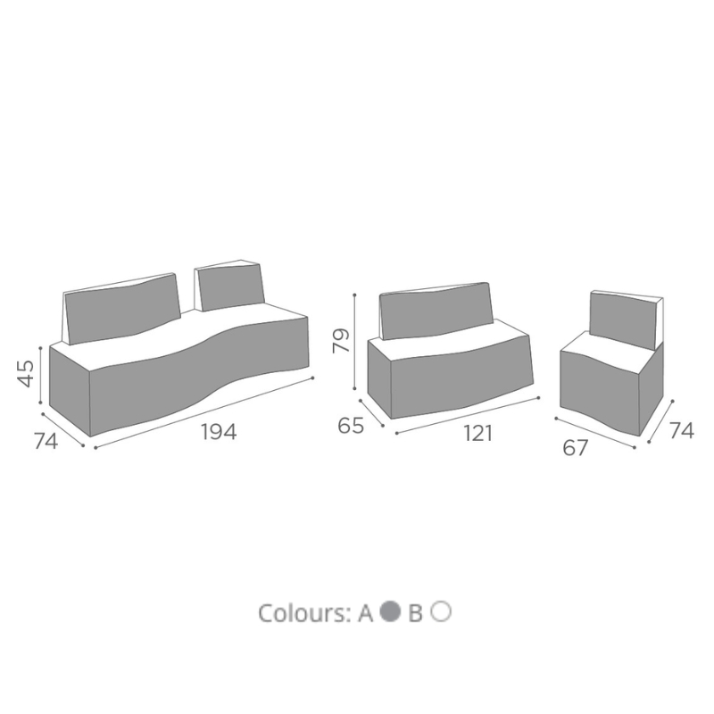 Salon Ambience Wachtruimte LOUNGE - Afmetingen Vakkappers