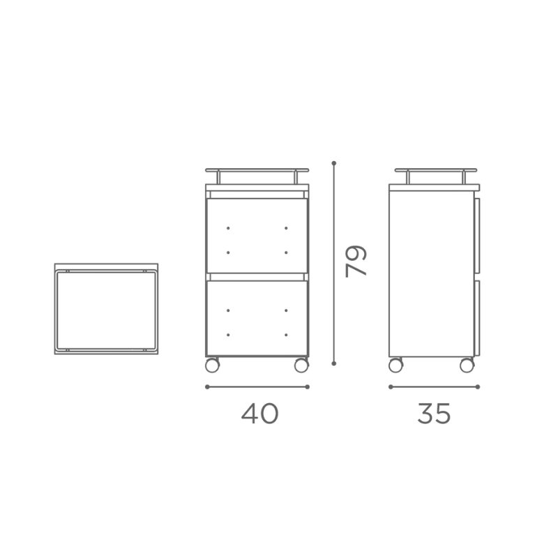 Salon Ambience Werkwagen TOWER - Afmetingen Vakkappers