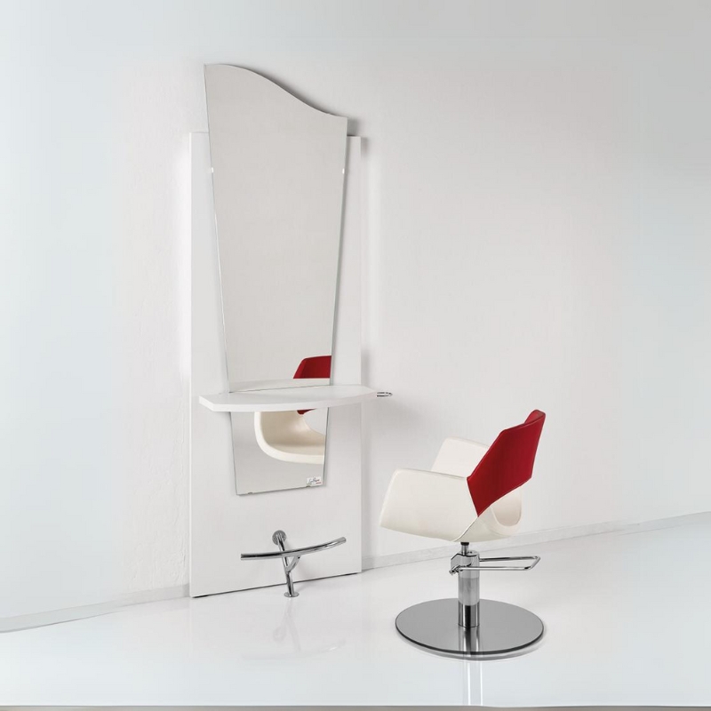 Luca Rossini Kaptafels & Wandmeubels VENEZIA Wit met led - Sfeerbeeld Vakkappers